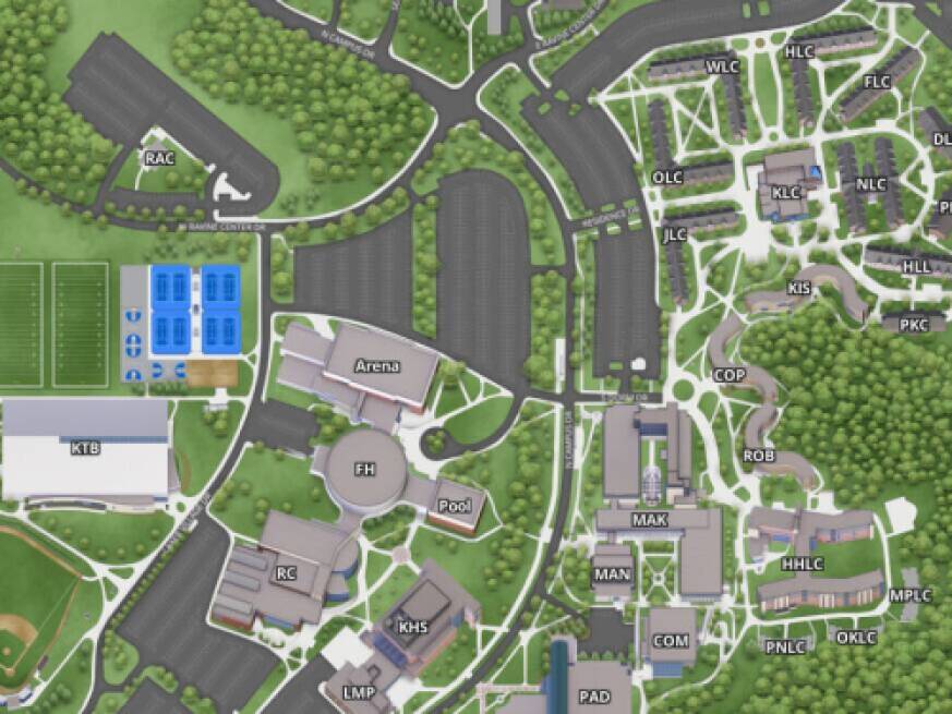 Grand Valley interactive campus map.